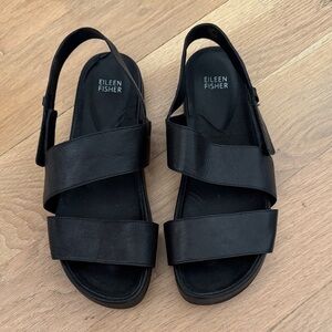 Eileen Fisher Black Strappy Sandals